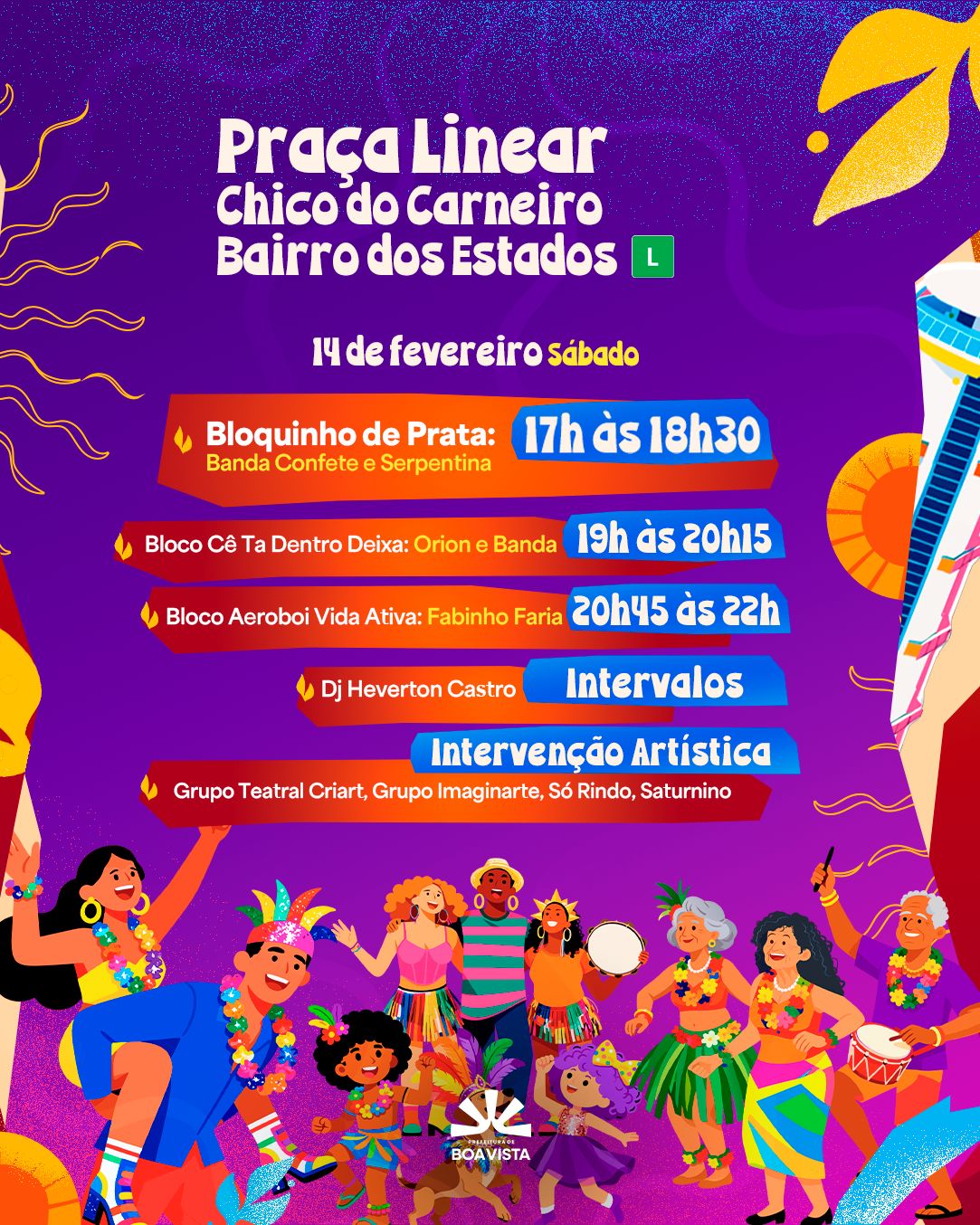 Carnaval 2026 em Boa Vista festa para toda a familia