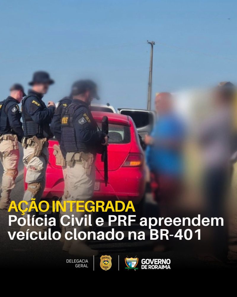 AÇÃO INTEGRADA: Polícia Civil e PRF apreendem veículo clonado na BR-401, em Boa Vista 1 WhatsApp Image 2026 02 26 at 09.14.06