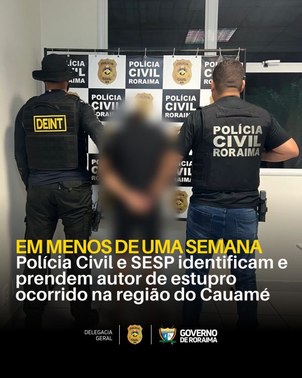 EM MENOS DE UMA SEMANA: Polícia Civil e SESP identificam e prendem autor de estupro ocorrido na região do Cauamé 3 policiacivilderoraima 1773509562 3852799382513626457 5532320805