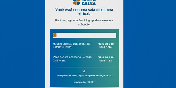 Mega da Virada site Loterias Caixa tem fila de espera