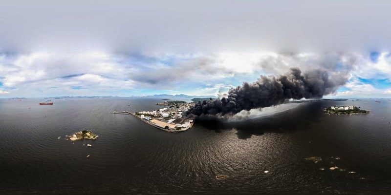Apos incendio em fabrica ha risco de vazar oleo na