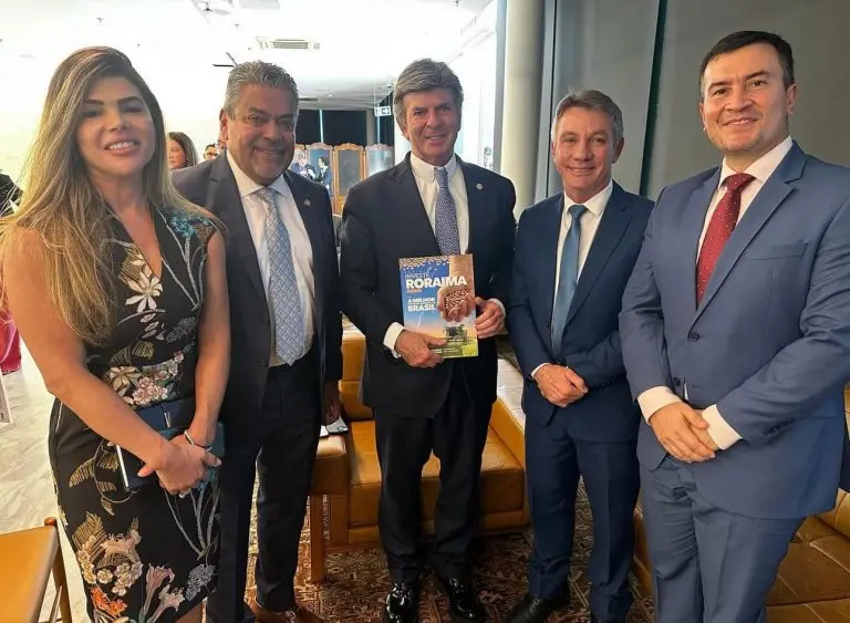 Governador Antonio Denarium com ministro Fux senador Hiran e pge Tyrone
