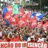 Protesto de metalurgicos defende isencao de IR e reducao de