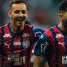 Michel Araújo comemora gol marcado pelo Bahia contra o Paysandu, na Copa do Brasil