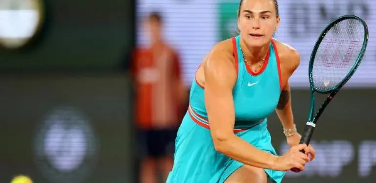 Aryna Sabalenka na primeira rodada de Roland Garros
