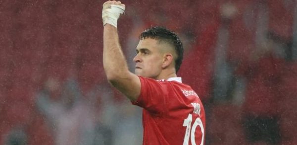 Borré comemora gol do Inter sobre o Bahia em partida válida pela Libertadores