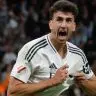 14.maio.2025 - Jacobo Ramón, do Real Madrid, celebra gol sobre o Mallorca em jogo do Campeonato Espanhol