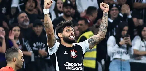 Yuri Alberto comemora gol do Corinthians sobre o Novorizontino em jogo da Copa do Brasil