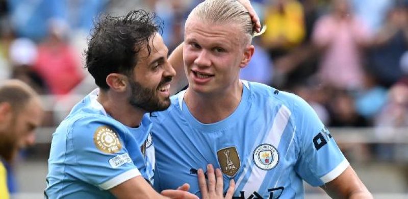Haaland comemora gol marcado pelo Manchester City contra a Juventus no Mundial