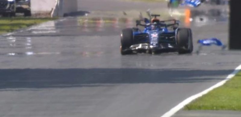 Carenagem da Williams de Alex Albon se soltou em plena reta