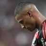 De La Cruz se lamenta durante Flamengo x Central Córdoba, jogo da Libertadores