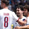Jogadores do PSG comemoram gol marcado contra o Seattle Sounders no Mundial