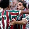 Keno e Nonato celebram gol do Fluminense sobre o Ulsan em partida do Mundial