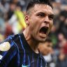 Lautaro Martínez comemora gol marcado pela Inter de Milão contra o Urawa Red Diamonds no Mundial