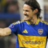 Cavani comemora gol do Boca Juniors sobre o Cruzeiro em jogo da Sul-Americana
