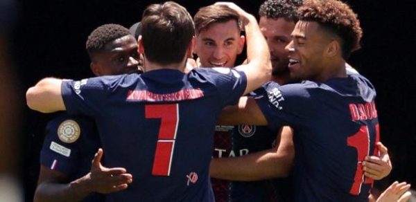 Fabian Ruiz comemora gol marcado pelo PSG contra o Atlético de Madri no Mundial