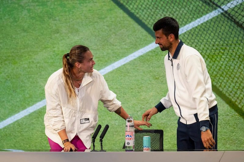 Sabalenka treina com Djokovic e Sinner: "Outro nível de intensidade"
