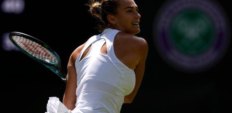 Aryna Sabalenka na primeira rodada de Wimbledon em 2025