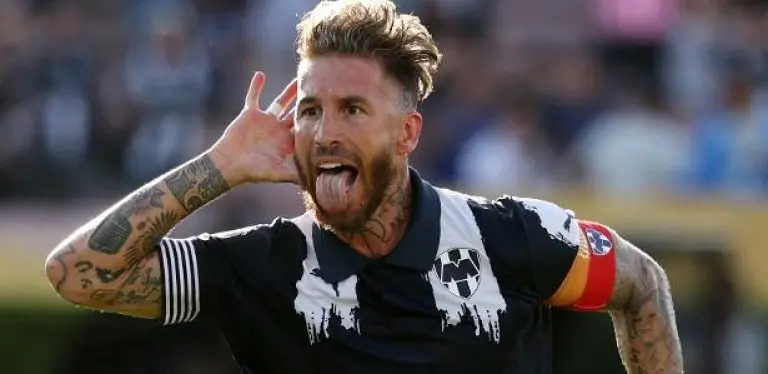 Sergio Ramos, do Monterrey, celebra gol sobre a Inter de Milão em confronto do Mundial