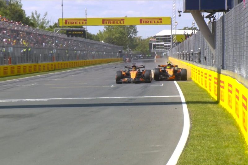 vídeo: norris bate após embate com piastri no final do gp do canadá
