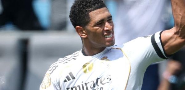 Bellingham comemora gol marcado pelo Real Madrid contra o Pachuca no Mundial