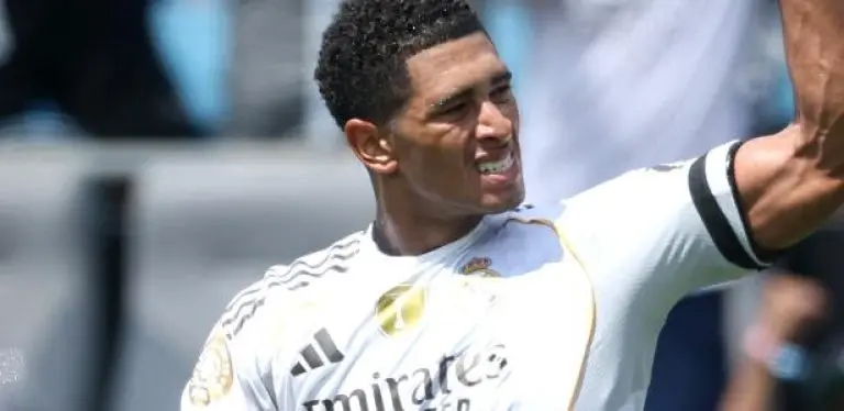 Bellingham comemora gol marcado pelo Real Madrid contra o Pachuca no Mundial