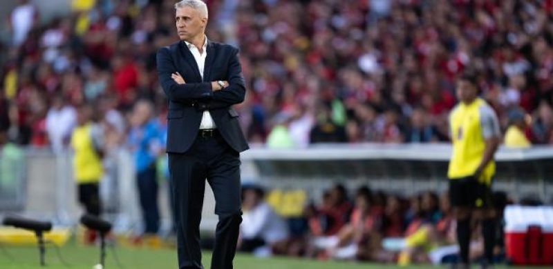 Hernan Crespo, técnico do São Paulo, na partida contra o Flamengo pelo Campeonato Brasileiro 2025