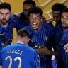 Marcos Leonardo comemora gol do Al-Hilal sobre o Manchester City em jogo do Mundial
