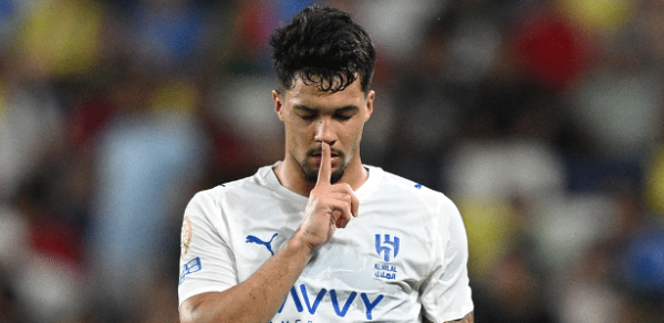 Marcos Leonardo, do Al-Hilal, comemora após marcar contra o Pachuca, no Mundial