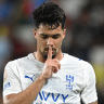 Marcos Leonardo, do Al-Hilal, comemora após marcar contra o Pachuca, no Mundial