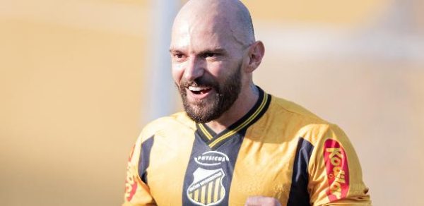 Comemoração do gol de Marlon, do Novorizontino, contra o Cuiabá, pela Série B