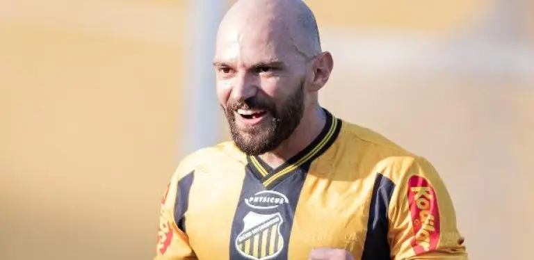 Comemoração do gol de Marlon, do Novorizontino, contra o Cuiabá, pela Série B