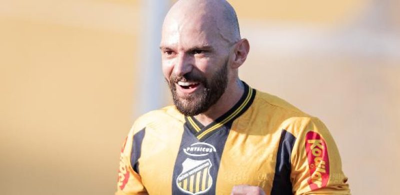 Comemoração do gol de Marlon, do Novorizontino, contra o Cuiabá, pela Série B