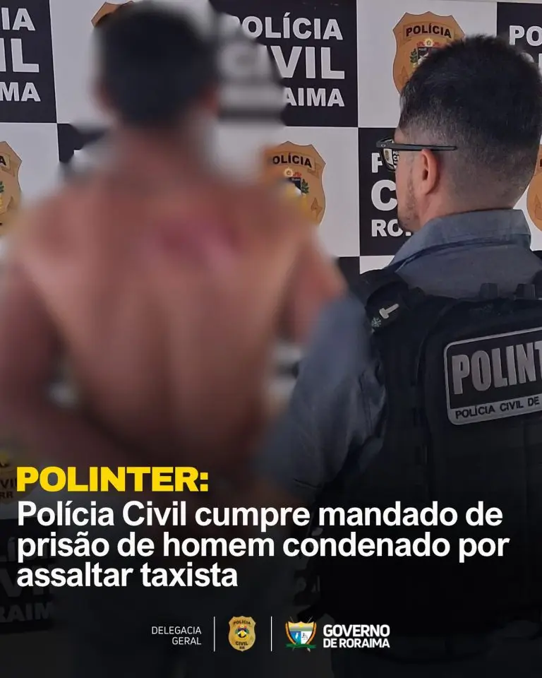 Polícia Civil cumpre mandado de prisão de homem condenado por assaltar taxista 2 policiacivilderoraima 524276919 18393048382184806 2585575217466053779 n