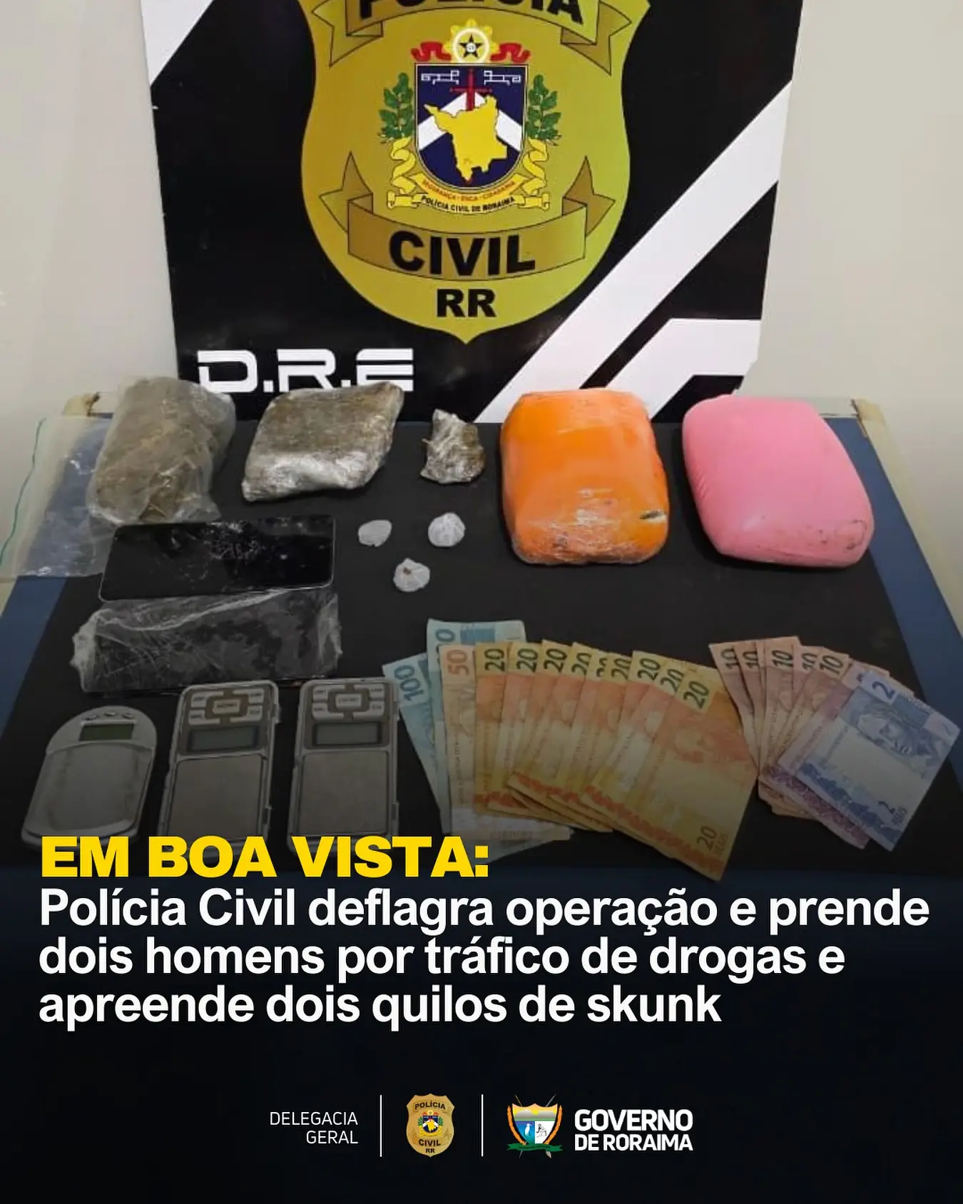 Polícia Civil deflagra operação e prende dois homens por tráfico de drogas e apreende dois quilos de skunk 1 policiacivilderoraima 536840364 18396505585184806 4478886708348108861 n