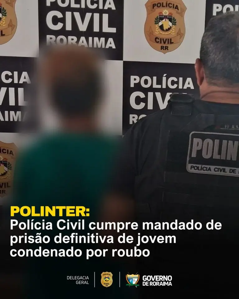 POLINTER: Polícia Civil cumpre mandado de prisão definitiva de jovem condenado por roubo 2 policiacivilderoraima 537329610 18396621667184806 3530328571328572161 n