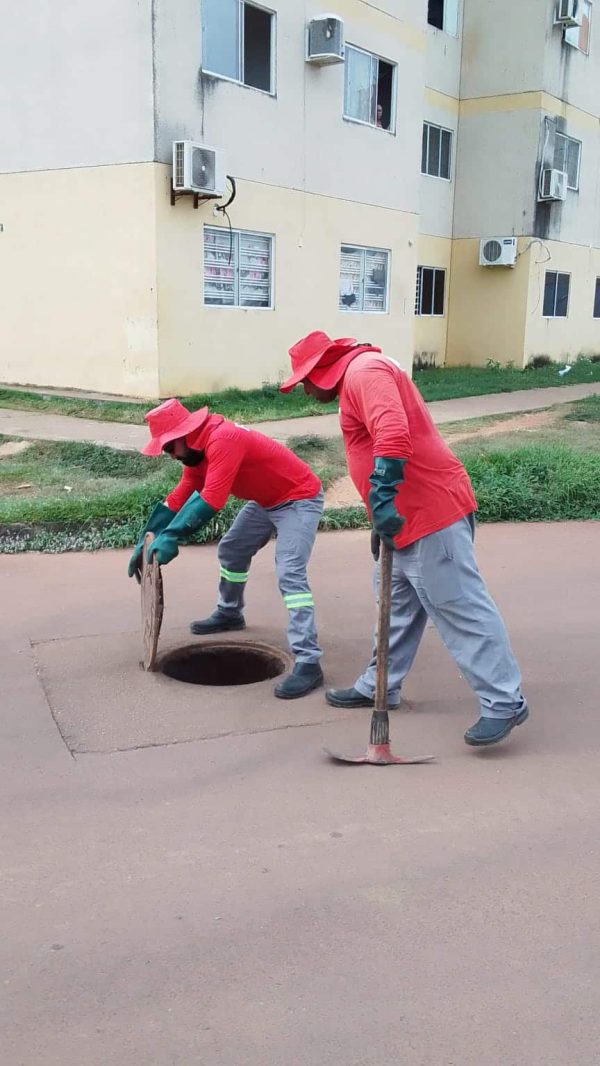 Caer executa manutenção preventiva na rede de esgotamento sanitário do residencial 4 Caer realiza manutencao preventiva na rede de esgotamento sanitario do Residencial Vila Jardim Ascom