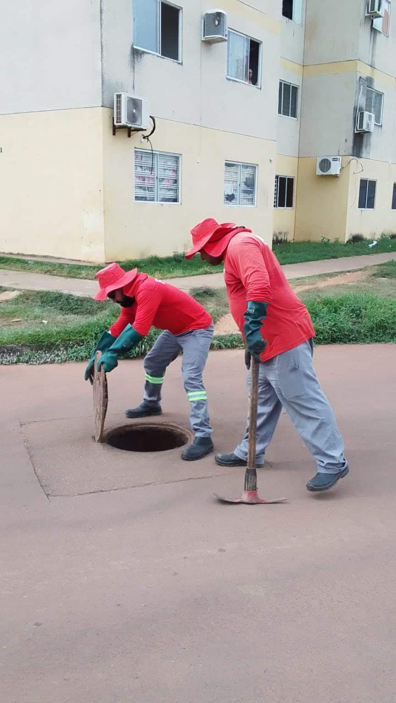 Caer executa manutenção preventiva na rede de esgotamento sanitário do residencial 1 Caer realiza manutencao preventiva na rede de esgotamento sanitario do Residencial Vila Jardim Ascom
