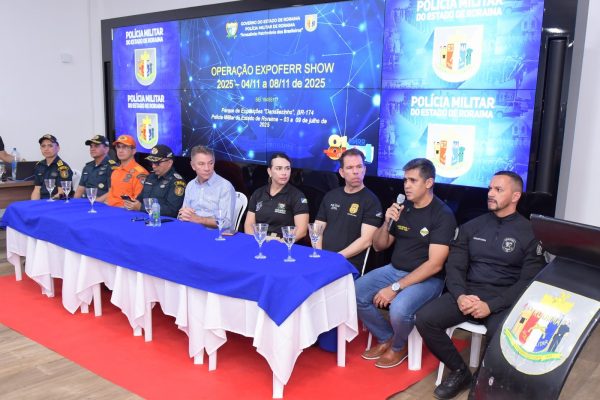 Polícia Civil de Roraima intensifica segurança e inaugura delegacia no Parque Dandãezinho 2 Coletiva de Imprensa sobre estrutura de seguranca da Expoferr Show 2025 Ascom PCRR 2
