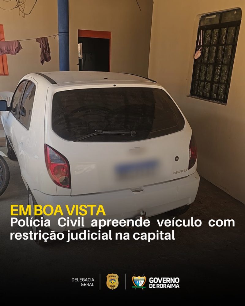 BOA VISTA: Polícia Civil apreende veículo com restrição judicial na capital 1 policiacivilderoraima 1762607629 3761347875814065128 5532320805