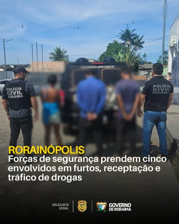 RORAINÓPOLIS: Forças de segurança prendem cinco envolvidos em furtos, receptação e tráfico de drogas 2 policiacivilderoraima 1763731361 3770774421775711478 5532320805.webp