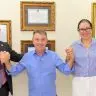 Govenador com a delegada Darlinda o novo delegado geral Luciano