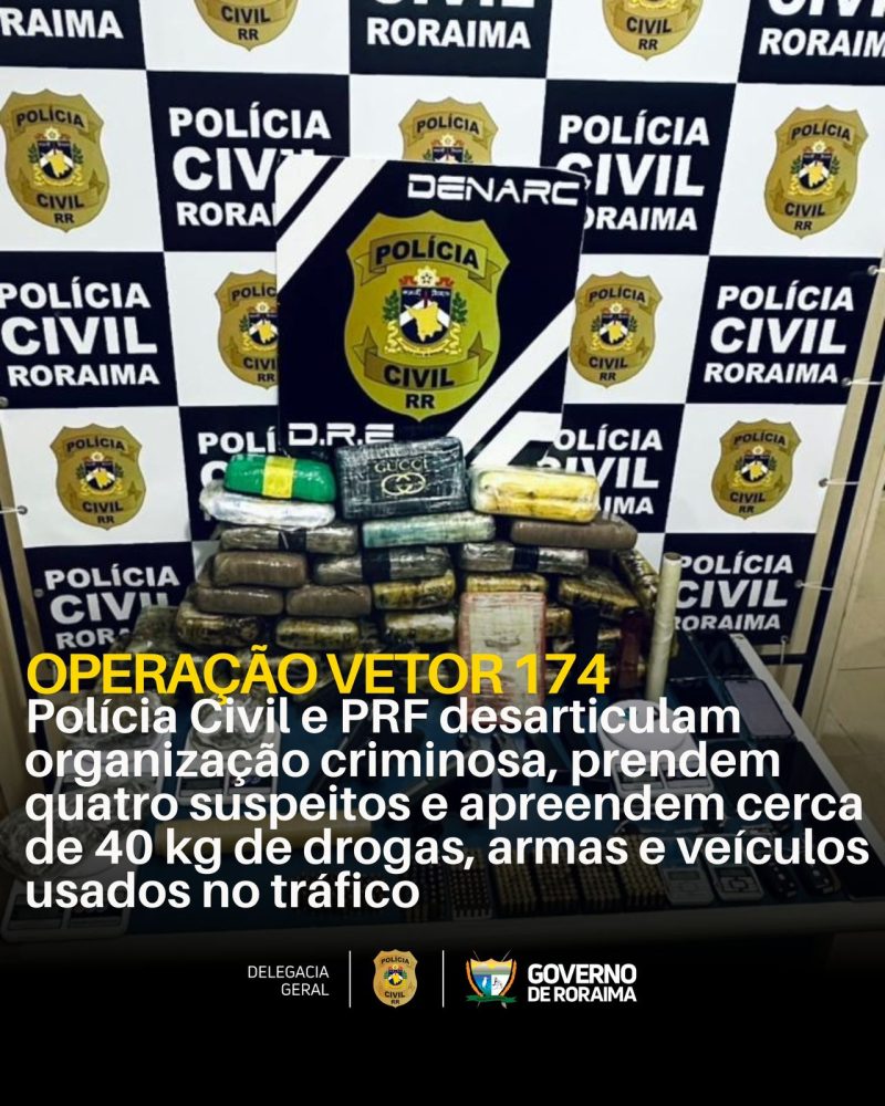 OPERAÇÃO VETOR 174: Polícia Civil e PRF desarticulam organização criminosa, prendem quatro suspeitos e apreendem cerca de 40 kg de drogas, armas e veículos usados no tráfico 1 WhatsApp Image 2026 04 14 at 10.10.28