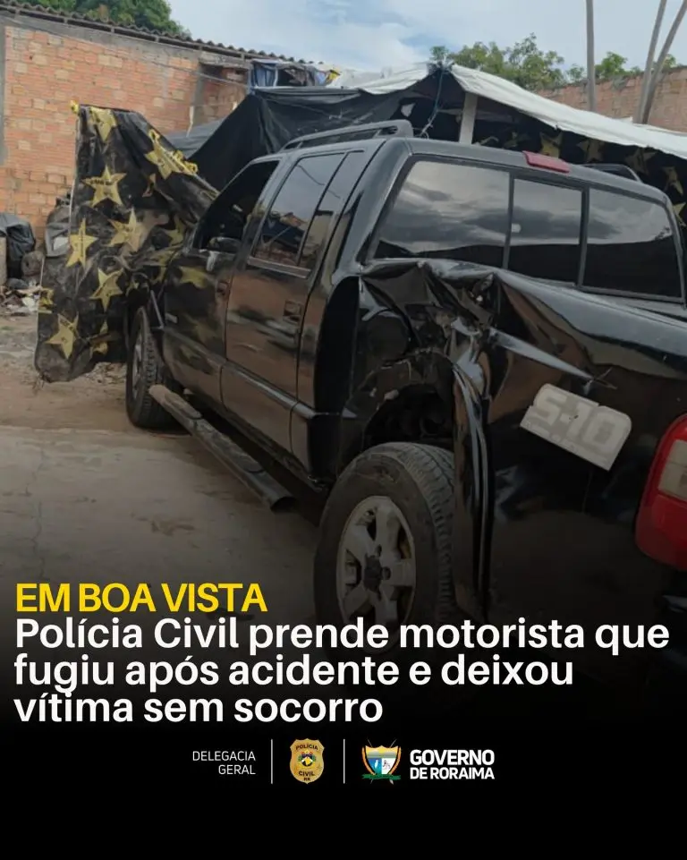 EM BOA VISTA: Polícia Civil prende motorista que fugiu após acidente e deixou vítima sem socorro 2 policiacivilderoraima 1776519934 3878052744716725995 5532320805