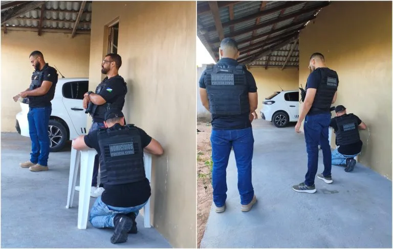 Policiais durante buscas contra militar da FAB em Roraima