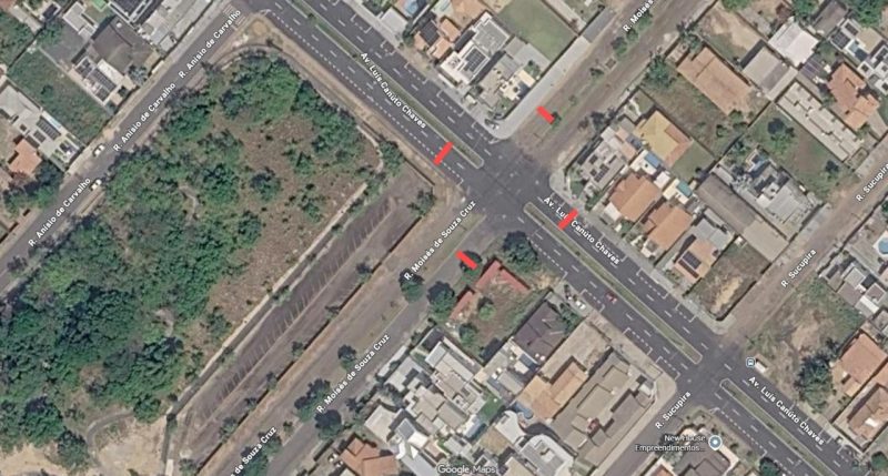 Boa Vista instala quatro lombadas para reduzir velocidade na Paraviana 1 mapalombadasparaviana