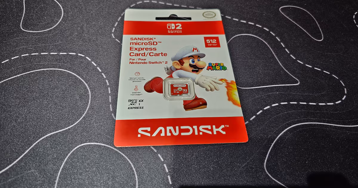 Cartão de memória do Nintendo Switch 2 custa R$ 800 a menos na versão sem o Mario na embalagem